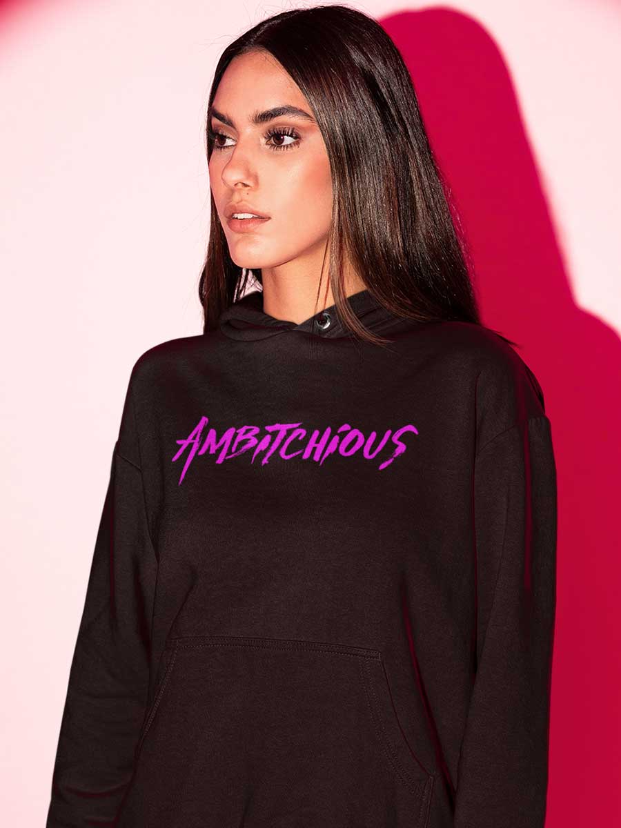 Black hoodie hotsell with pink writing