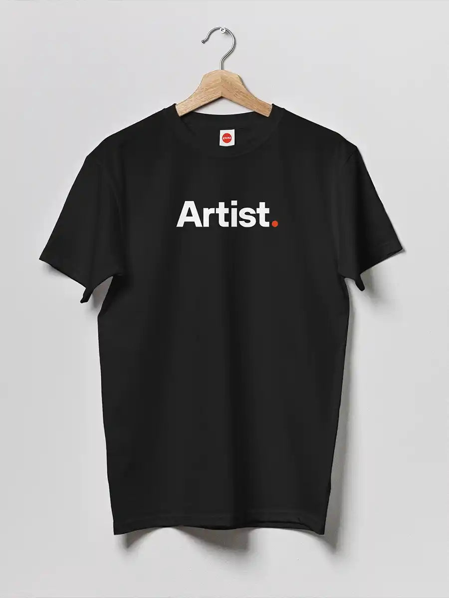 Artist - Black- Minimalist Men's Cotton T-Shirt