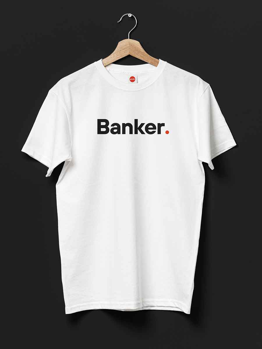 Banker - Minimalist White Cotton T-Shirt