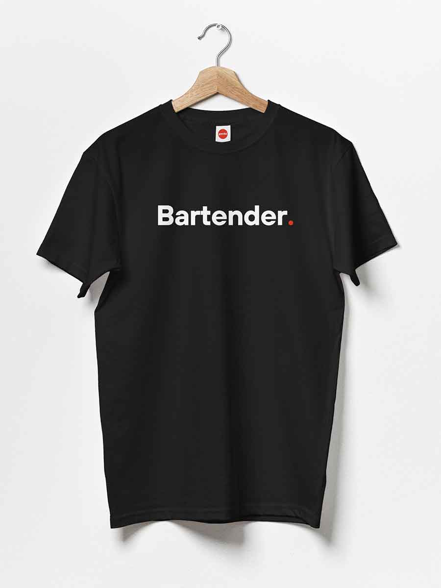 Bartender - Minimalist Black Cotton T-Shirt