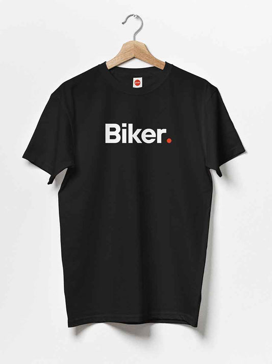 Biker - Minimalist Black Cotton T-Shirt