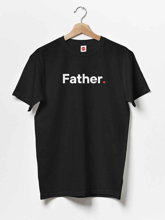 Father - Minimalist Black Cotton T-Shirt