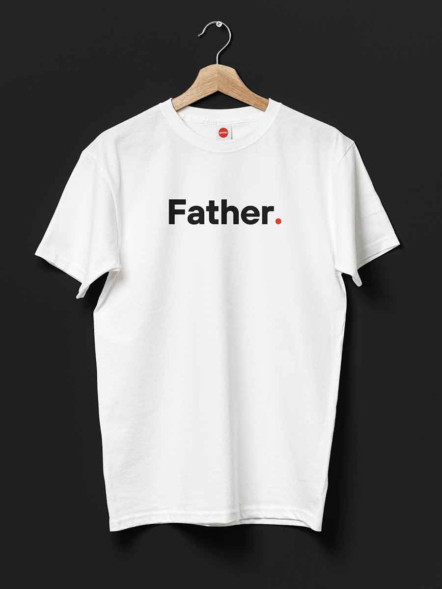 Father - Minimalist White Cotton T-Shirt
