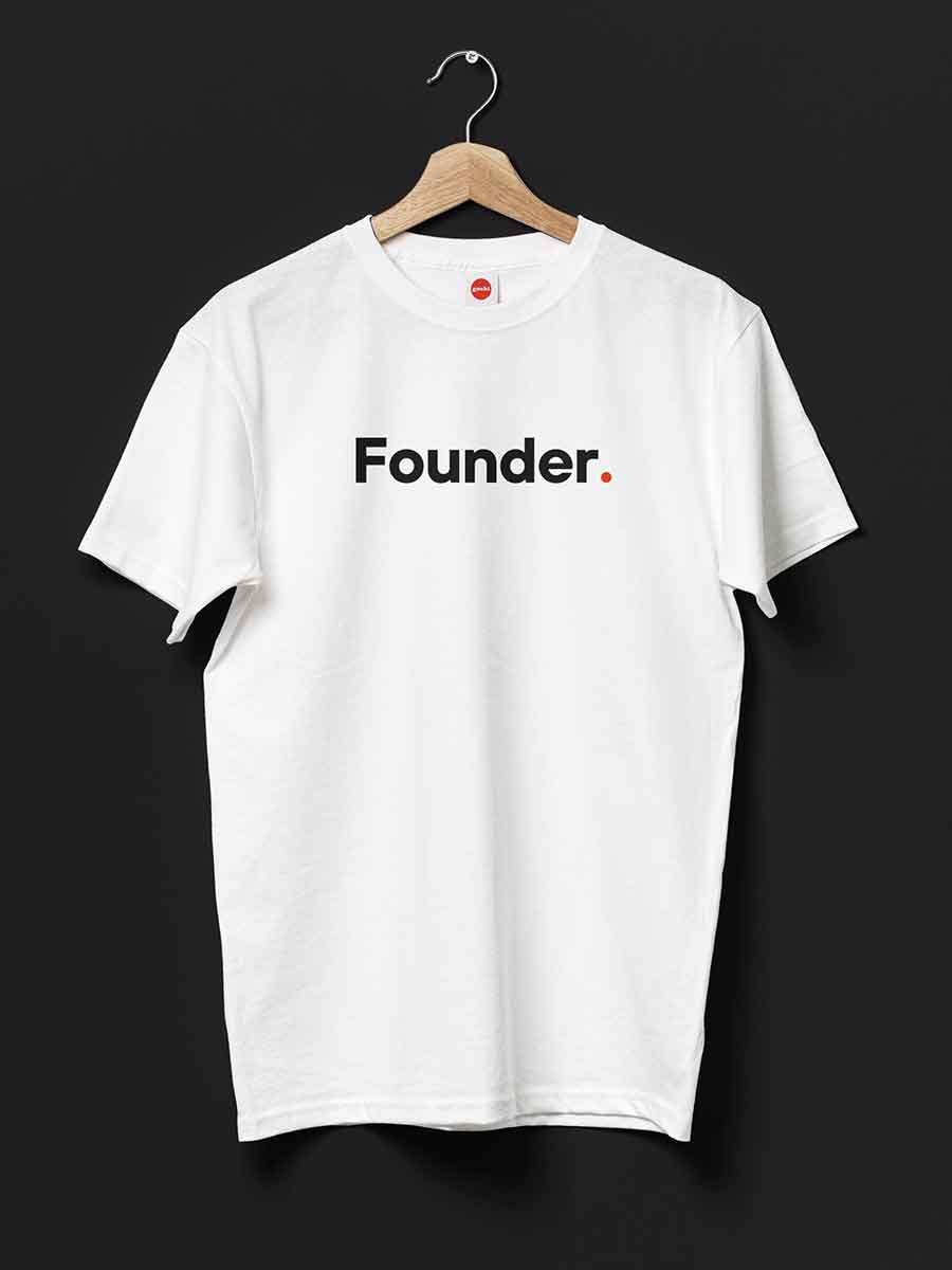 Founder - Minimalist White Cotton T-Shirt