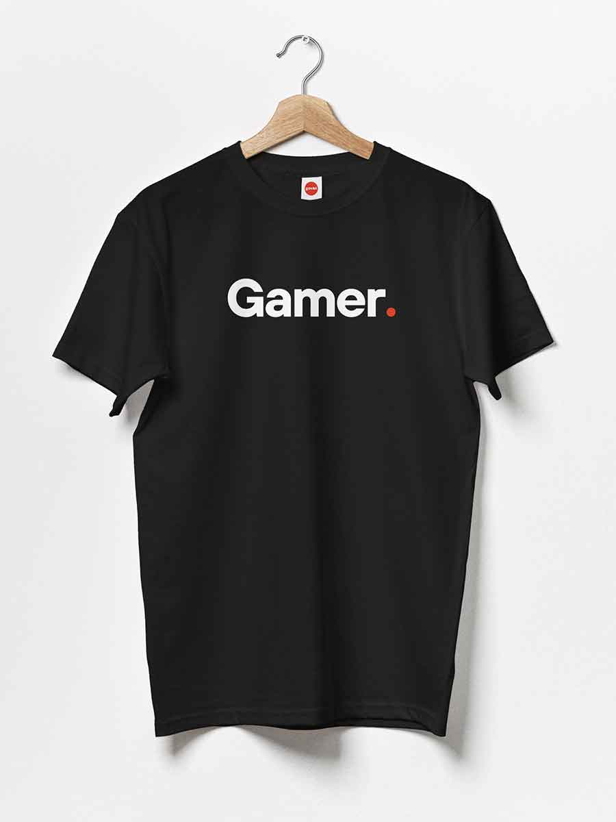 Gamer - Minimalist Black Cotton  T-Shirt