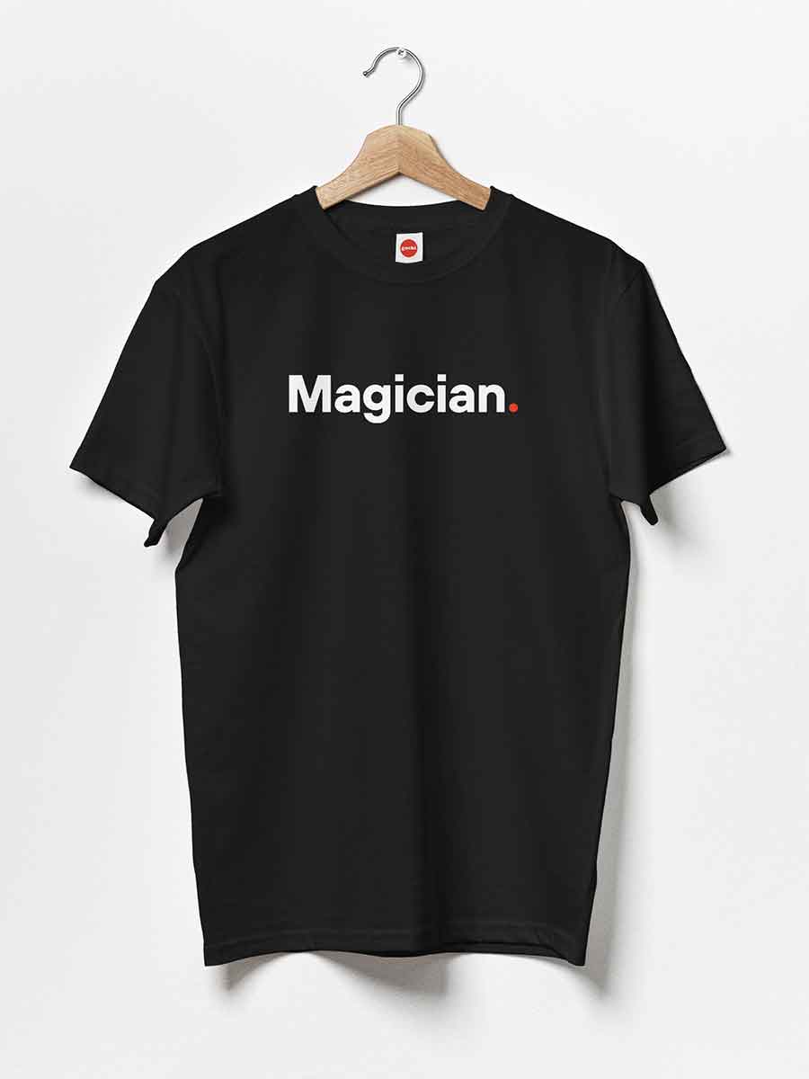 Magician - Minimalist Black Cotton T-Shirt