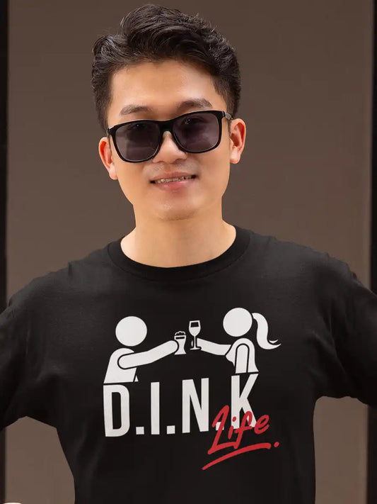 Man wearing DINK Life - Men's Black Cotton T-Shirt