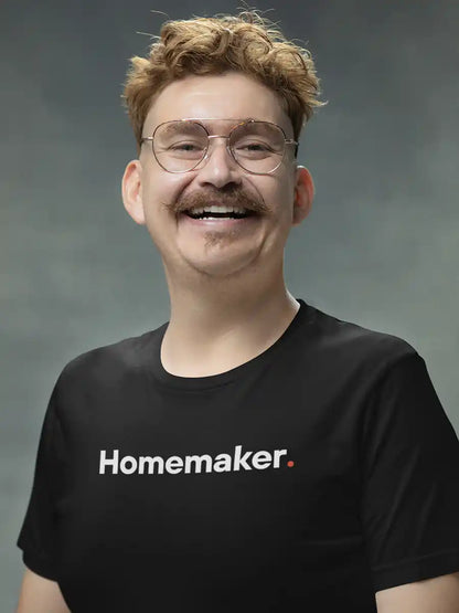 Man wearing Homemaker - Minimalist Black Cotton T-Shirt