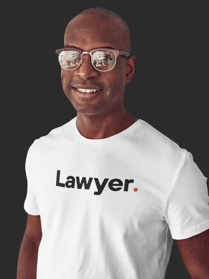 Man wearing Lawyer - Minimalist White Cotton T-Shirt
