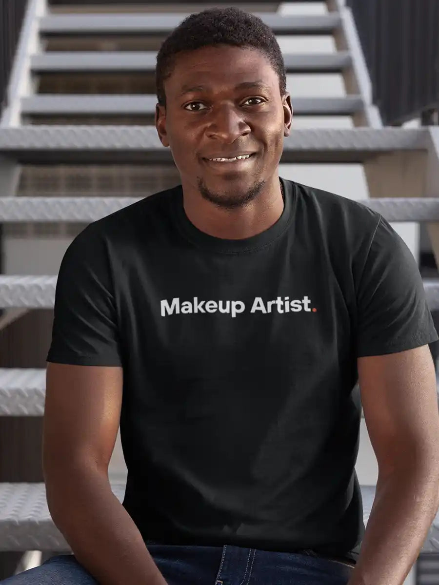 Man wearing Makeup Artist - Black - Men's Cotton T-Shirt