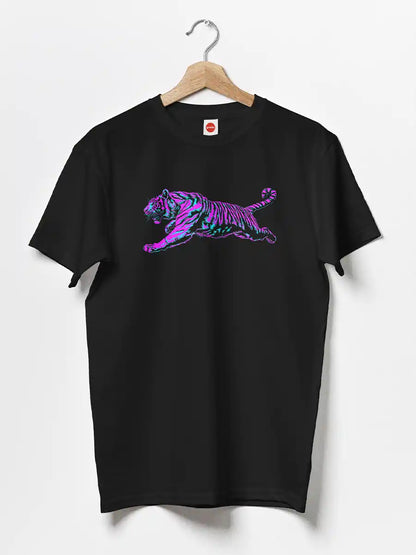 Neon Tiger - Black Men's T-Shirt