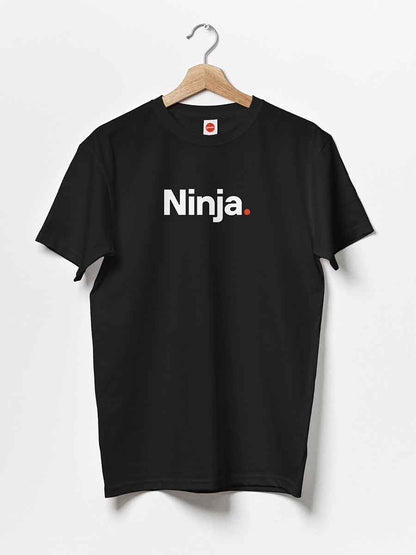 Ninja - Minimalist Black Cotton T-Shirt