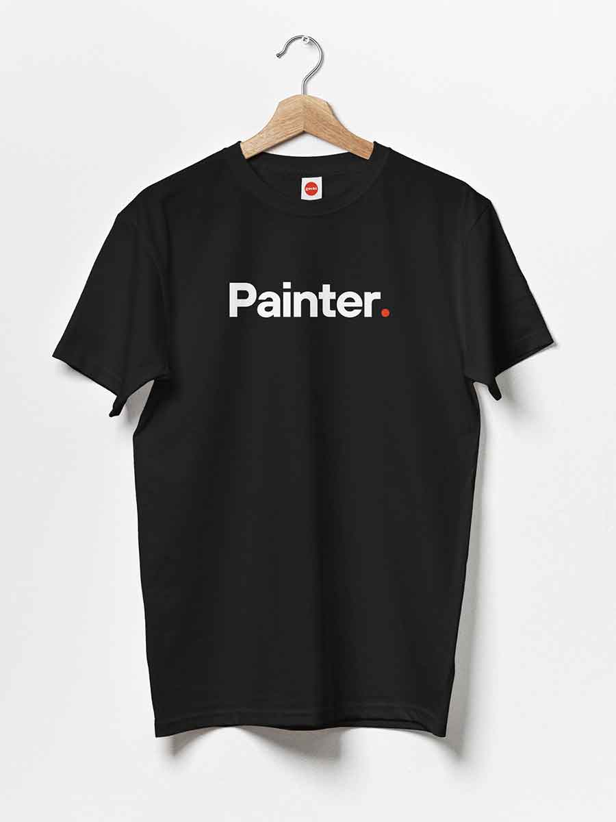 Painter - Minimalist Black Cotton T-Shirt