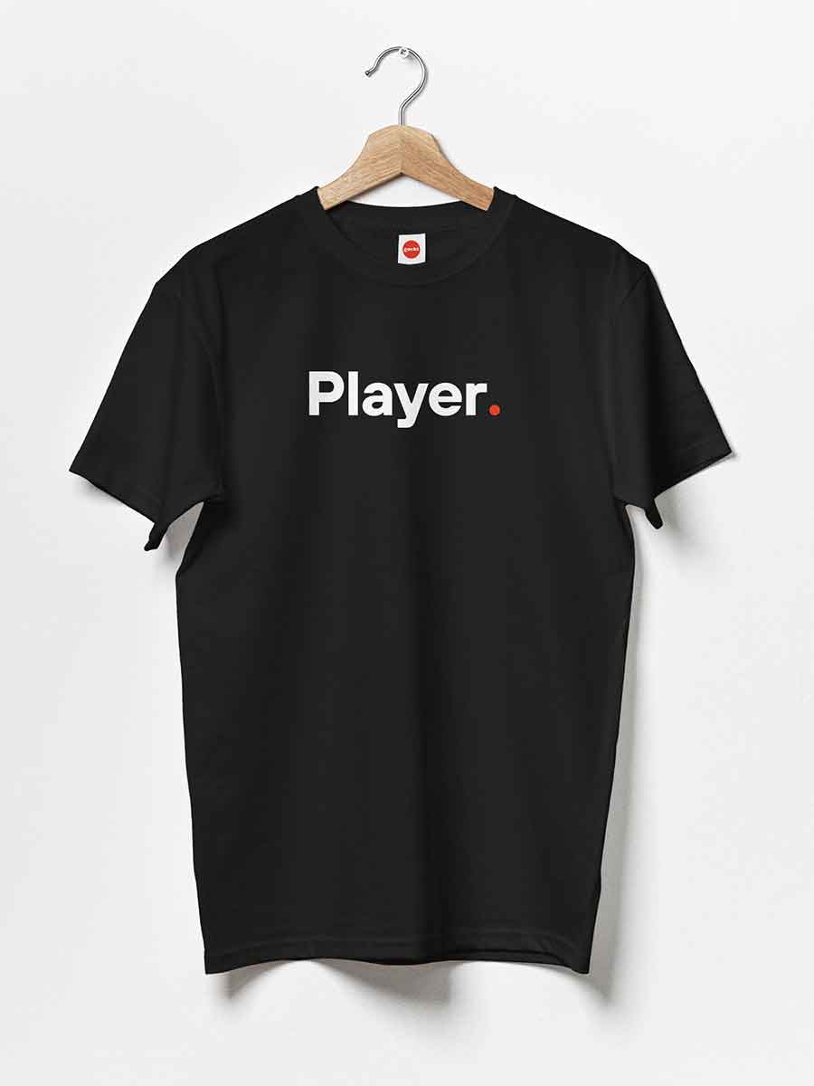 Player - Minimalist Black Cotton T-Shirt