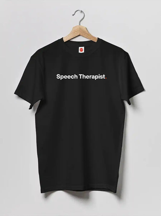 Speech Therapist - Minimalist Men's Black Cotton T-Shirt