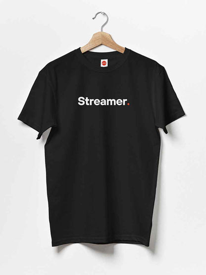 Streamer - Minimalist Black Cotton T-Shirt