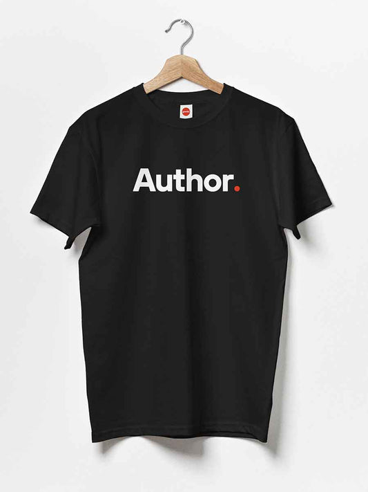 Author - Minimalist Black Cotton T-Shirt