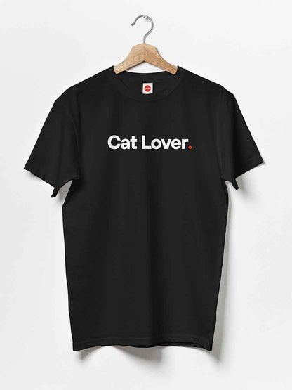 Cat Lover - Minimalist Black Cotton T-Shirt