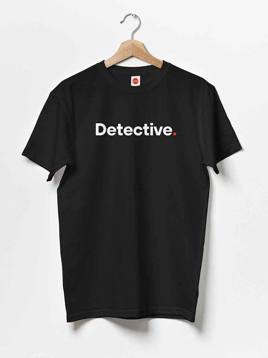 Detective - Minimalist Black Cotton T-Shirt