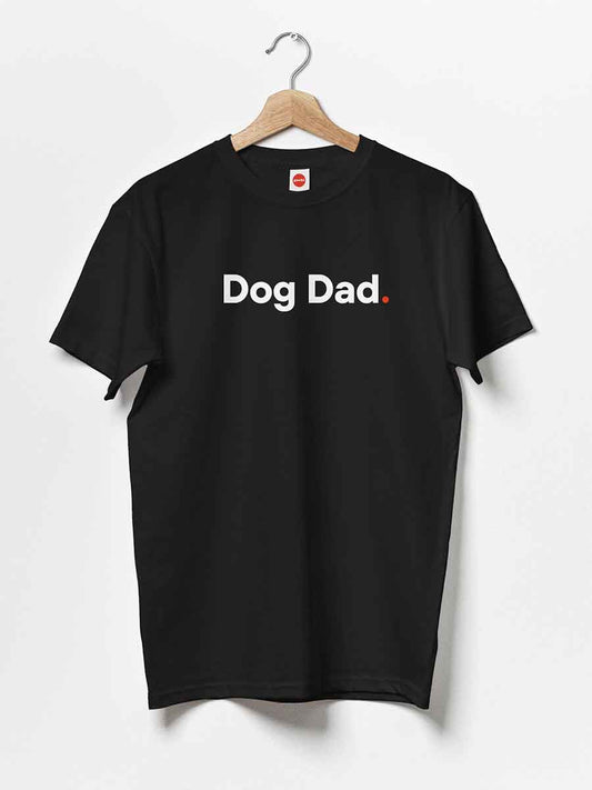 Dog Dad - Minimalist Black Cotton T-Shirt