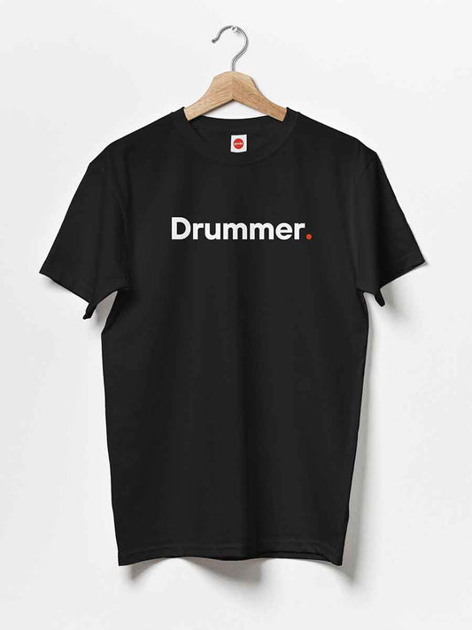 Drummer - Minimalist Black Cotton T-Shirt