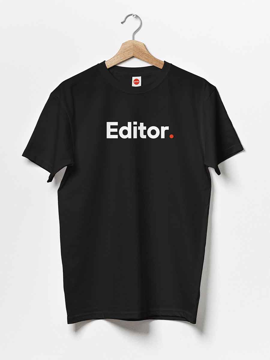 Editor - Minimalist Black Cotton T-Shirt