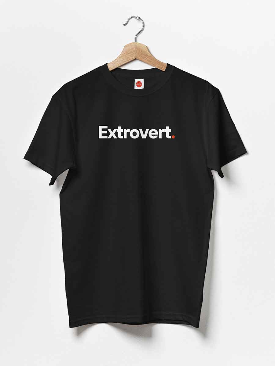 Extrovert - Minimalist Black Cotton T-Shirt