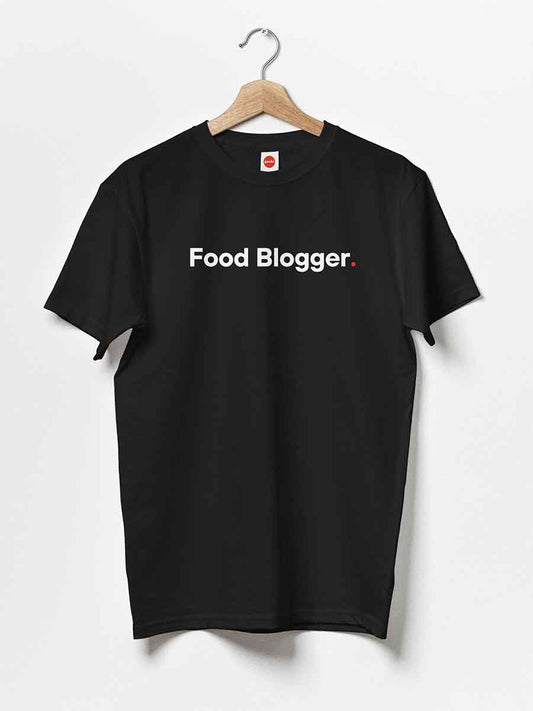 Food blogger- Minimalist Black Cotton T-Shirt