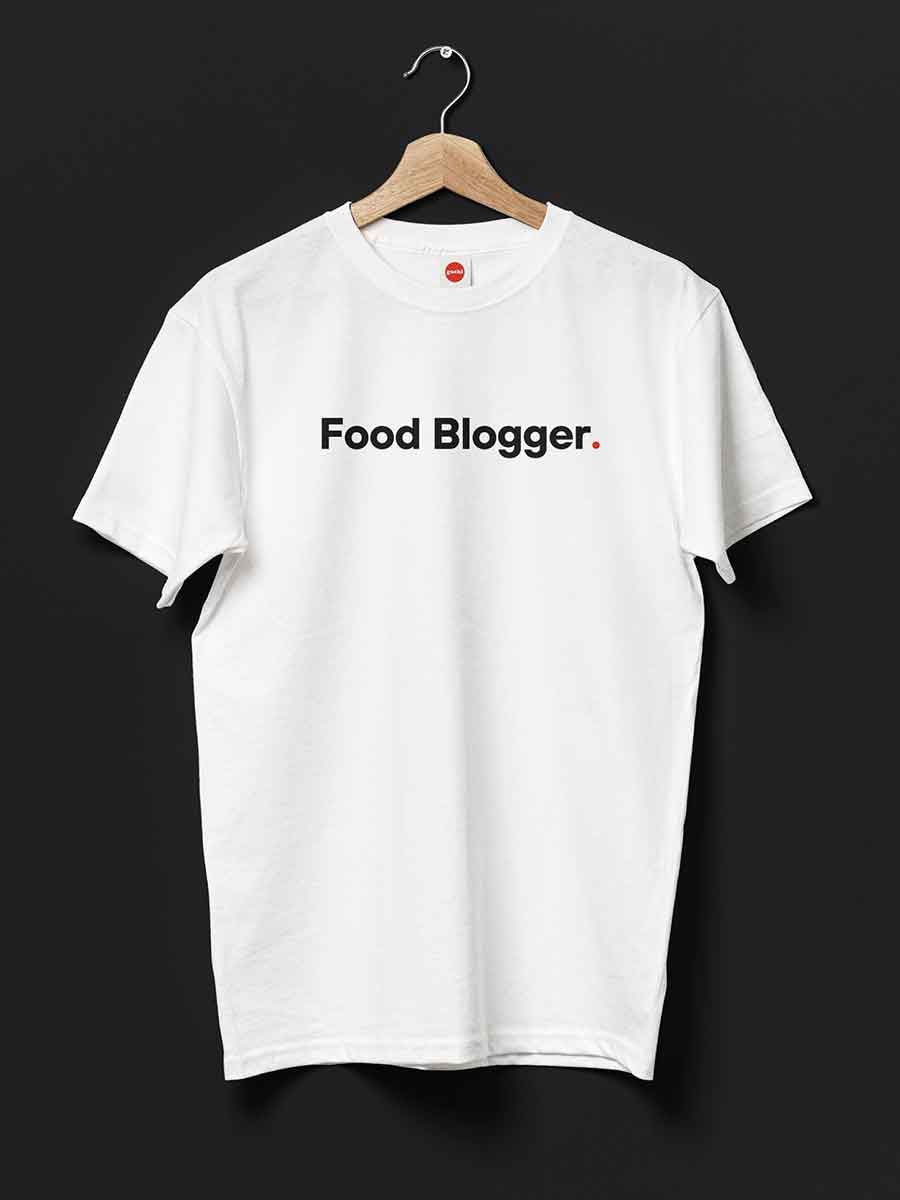 Food blogger- Minimalist White Cotton T-Shirt