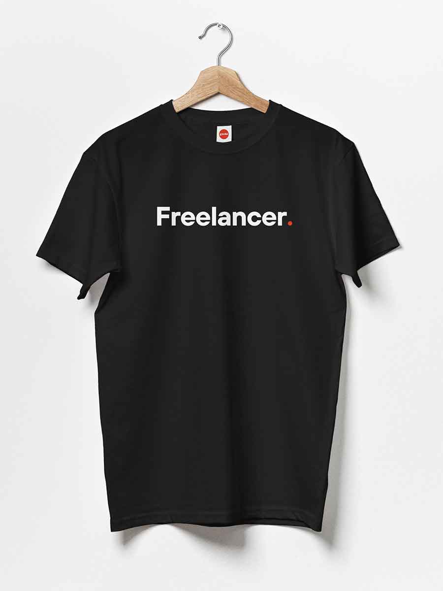 Freelancer - Minimalist Black Cotton T-Shirt