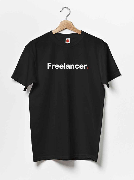 Freelancer - Minimalist Black Cotton T-Shirt