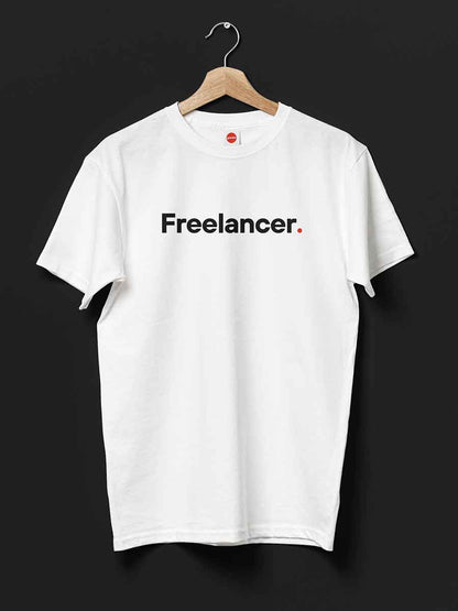 Freelancer - Minimalist White Cotton T-Shirt