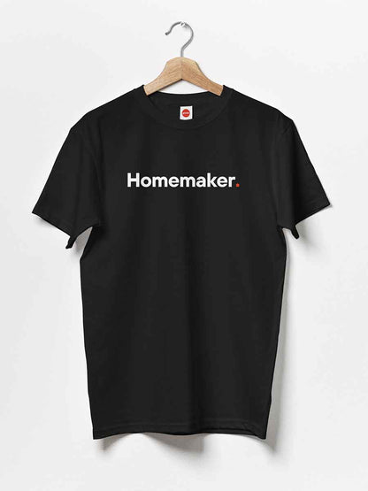 Homemaker - Minimalist Black Cotton T-Shirt