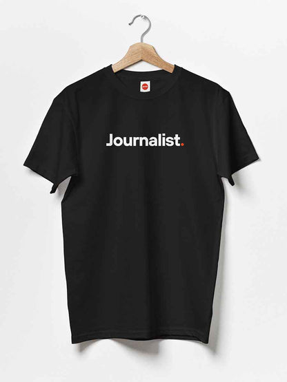 Journalist - Minimalist Black Cotton  T-Shirt
