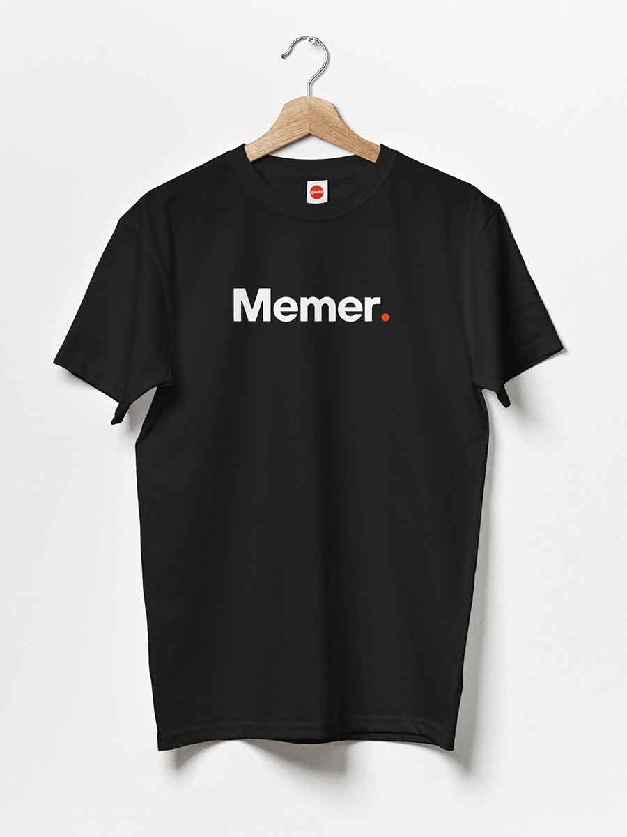 Memer - Minimalist Black Cotton T-Shirt