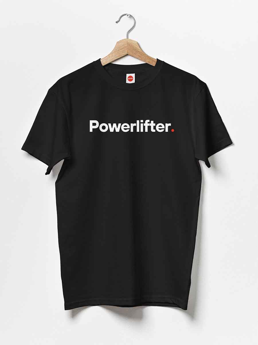 Powerlifter - Minimalist Black Cotton T-Shirt