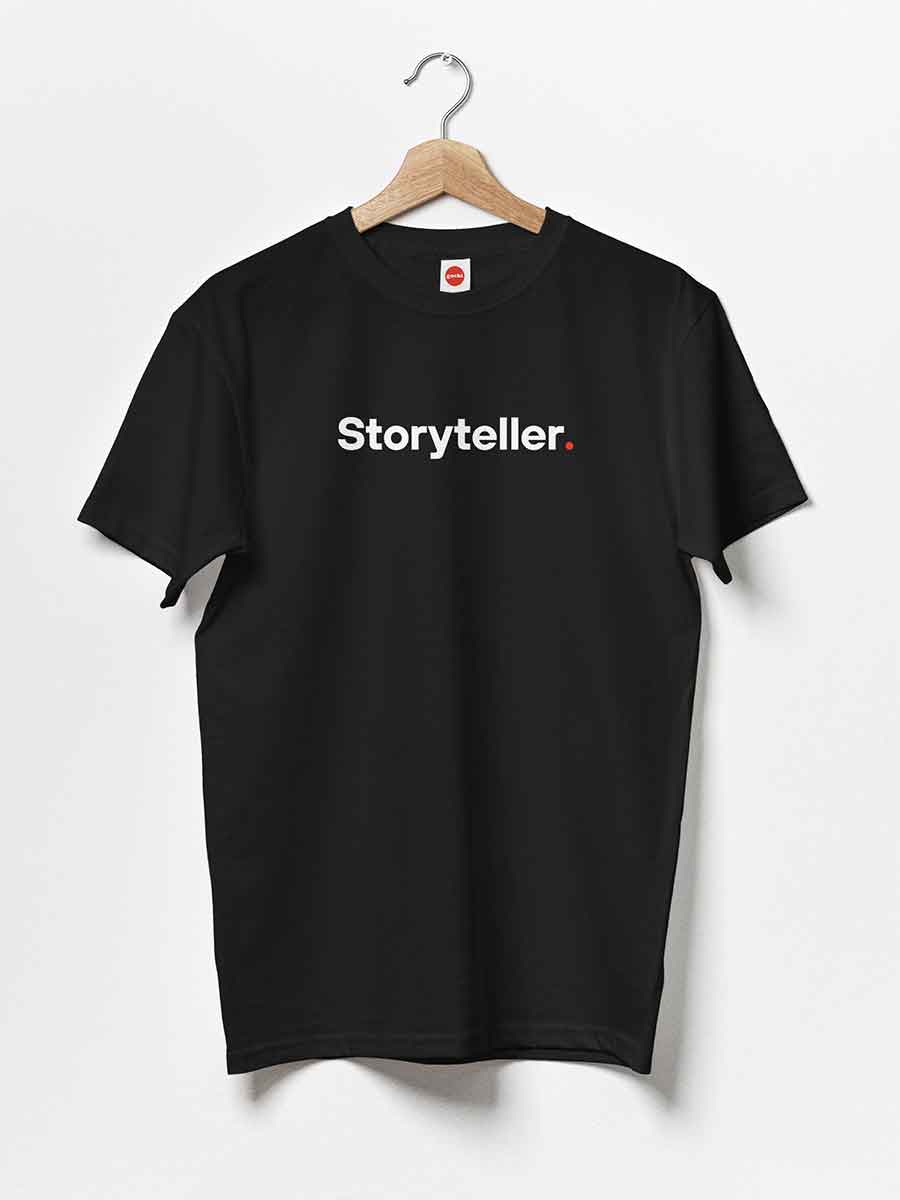 Storyteller - Minimalist Black Cotton T-Shirt