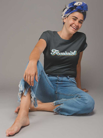 Feminist Retro - Women's Cotton T-Shirt